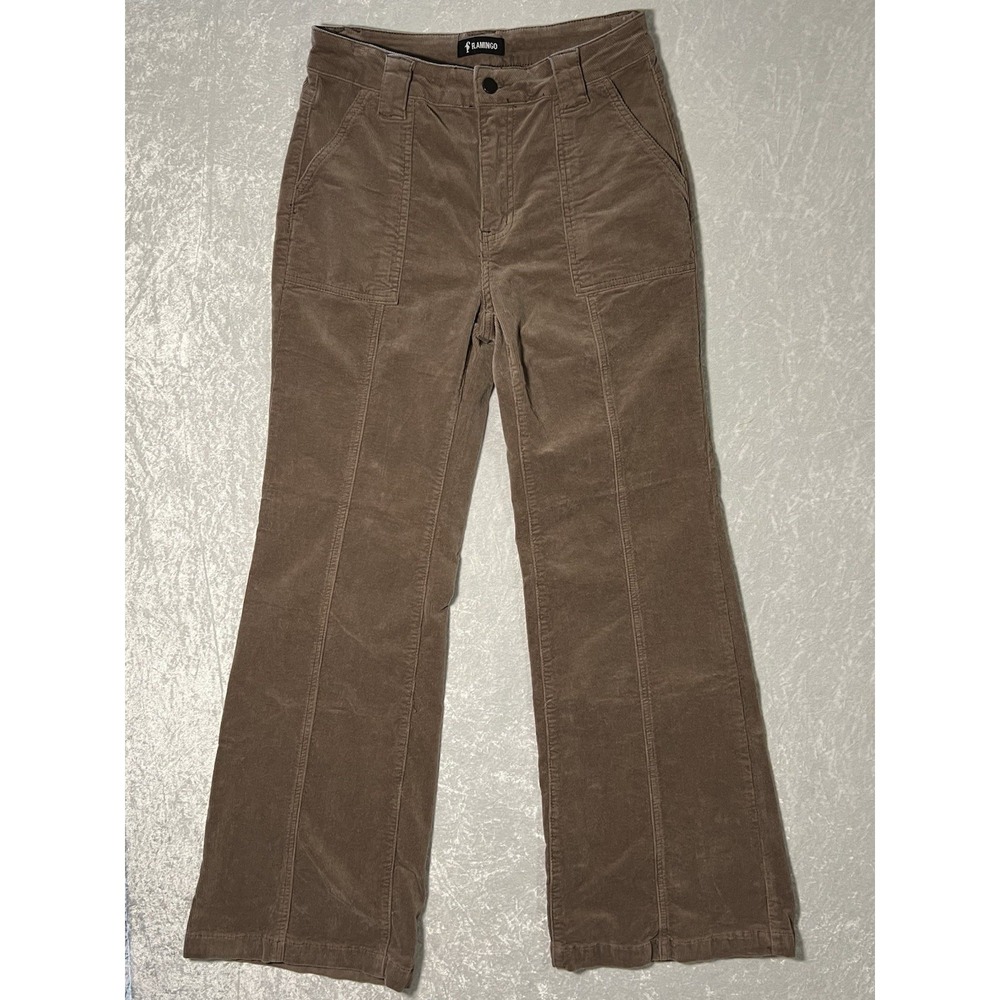 Flamingo Women's Brown Corduroy Pants Boot Cut Size Large 28x30